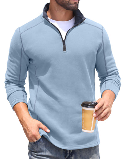 Sailwind Mens Quarter Zip Sweatshirt Fleece Long Sleeve Pullover Casual Mock Neck Polo Sweater