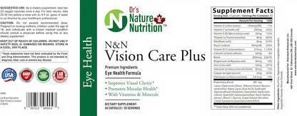 Dr's Nature & Nutrition Vision Care Eye Vitamins & Eye Supplement with Lutein & Zeaxanthin for Macular Health & Blue Light Protection