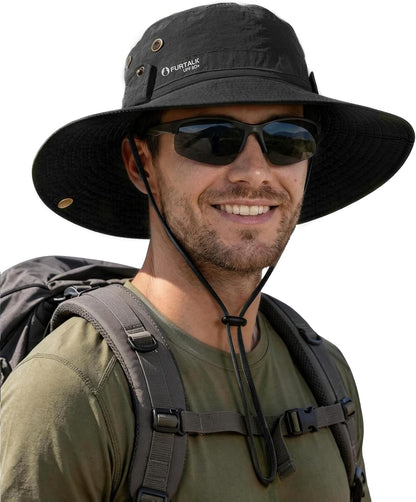 FURTALK Sun Hats for Men Fishing Hat UPF 80+ Foldable Wide Brim Outdoor Hiking Beach Summer Hats