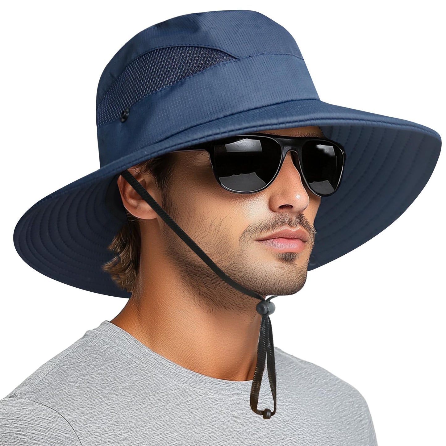 PFFY Sun Hats for Men Women Wide Brim Bucket Hat UPF 50+ Outdoor Beach Hiking Fishing Hat