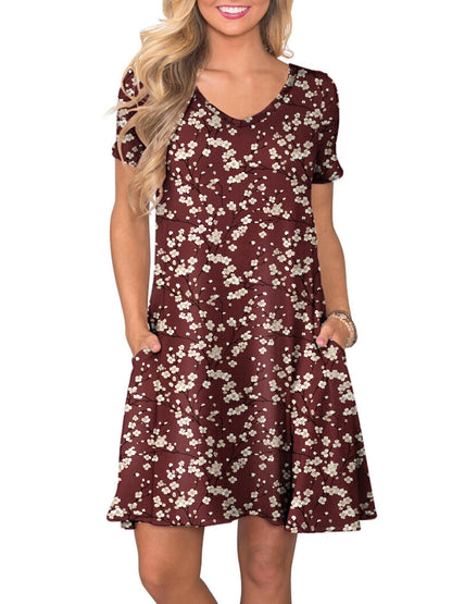 lionstill Women's Casual T Shirt Dress Summer Short Sleeve Swing Dresses with Pockets