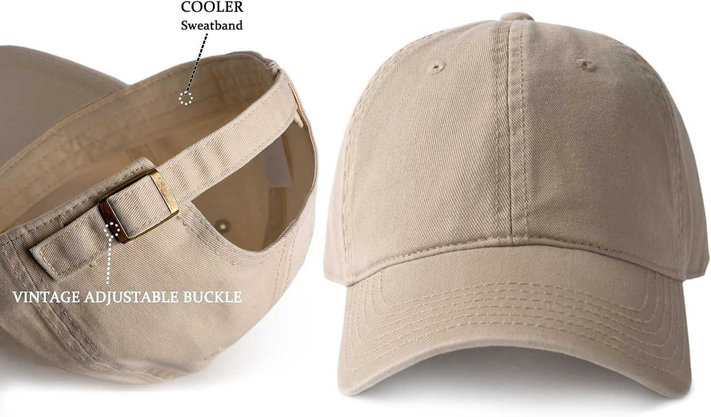FURTALK Men and Women Vintage Washed Distressed Cotton Baseball Cap Plain Blank Adjustable Classic Baseball Hat Cap
