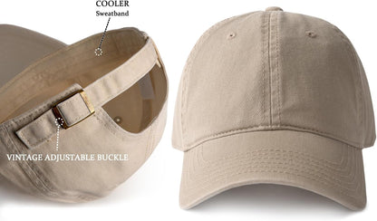 FURTALK Men and Women Vintage Washed Distressed Cotton Baseball Cap Plain Blank Adjustable Classic Baseball Hat Cap
