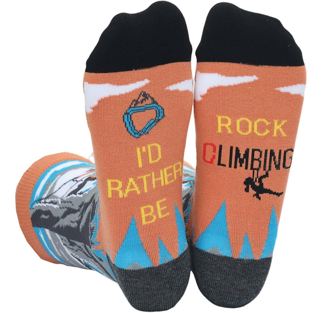 YEXIPO Funny Socks for Men Women I'D Rather Be Outdoor Activities Novelty Gifts For Hunting Golfing Camping Skiing Gaming