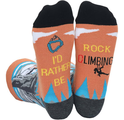 YEXIPO Funny Socks for Men Women I'D Rather Be Outdoor Activities Novelty Gifts For Hunting Golfing Camping Skiing Gaming