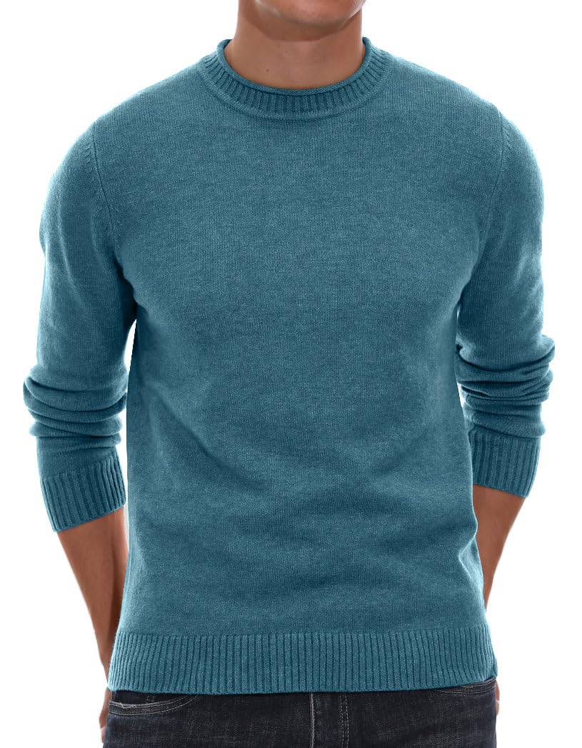Sailwind Men's Crewneck Sweater Soft Casual Sweaters for Men Classic Pullover Sweaters with Ribbing Edge
