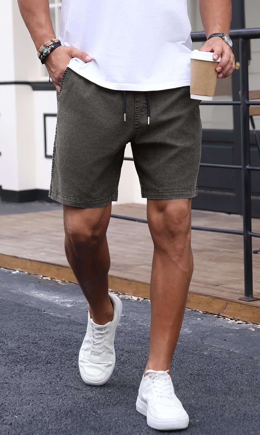Sailwind Men's 7" Shorts Vintage Washed Elastic Waist Summer Short