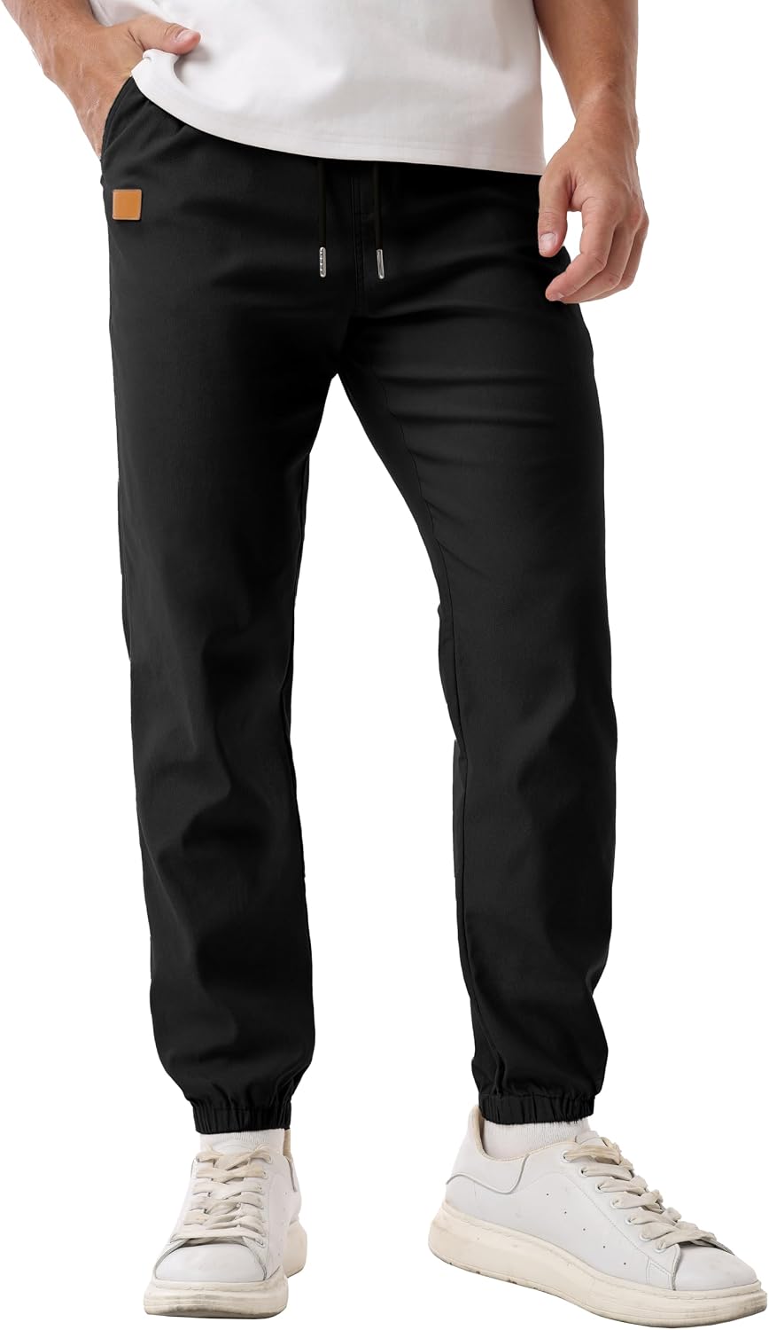 Sailwind Men's Casual Joggers Pants Drawstring Outdoor Chino Cargo Pants Twill Jogging Sweatpants Hiking
