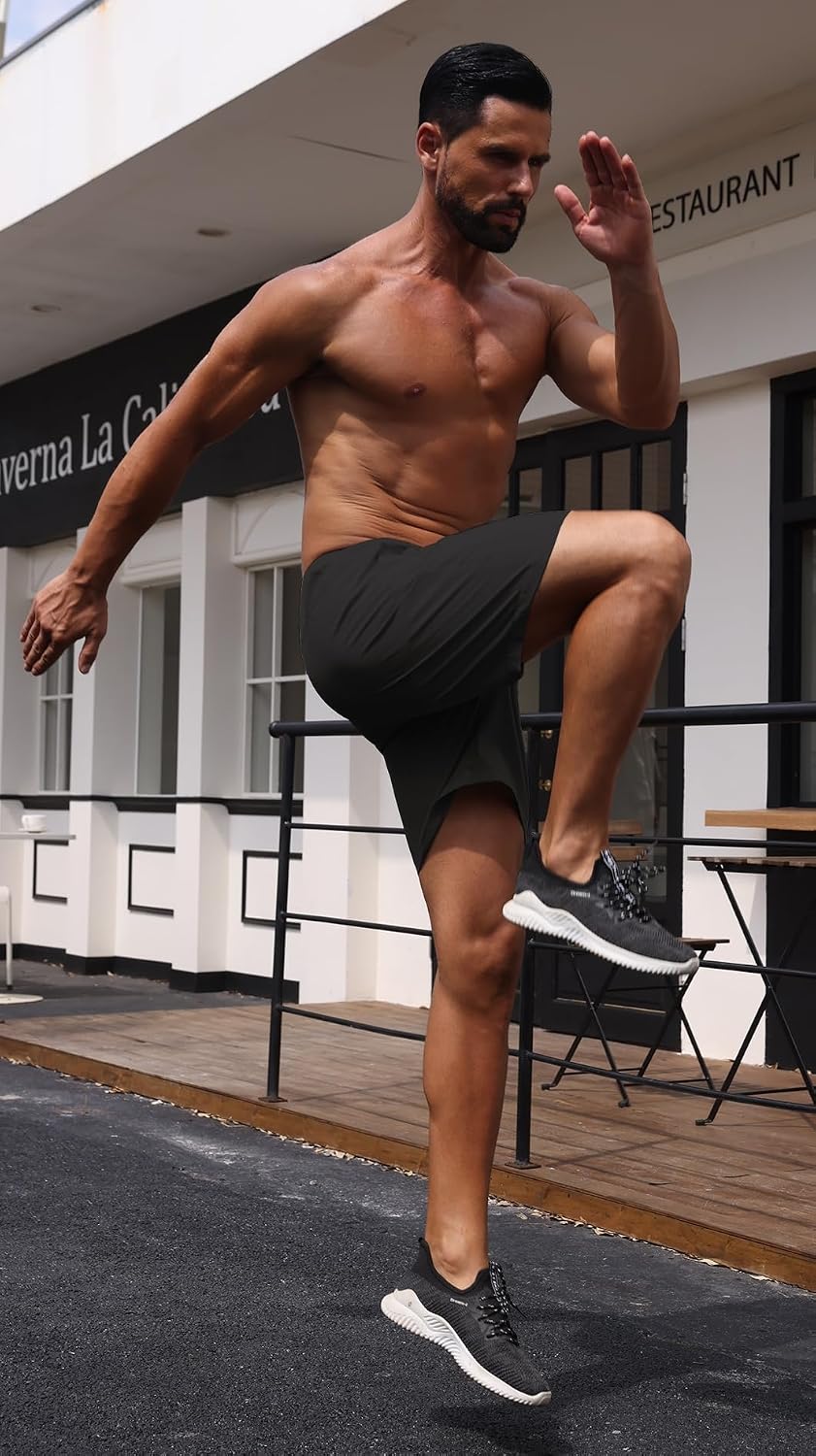 Sailwind Men’s Athletic Running Shorts 7" Quick Dry Lightweight Workout Gym Shorts with Zipper Pockets for Basketball Hiking