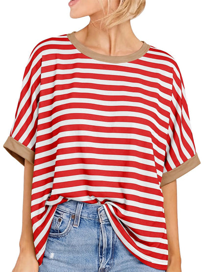 Women Oversized T-Shirt Summer Casual Short Sleeve Loose Tee Tops