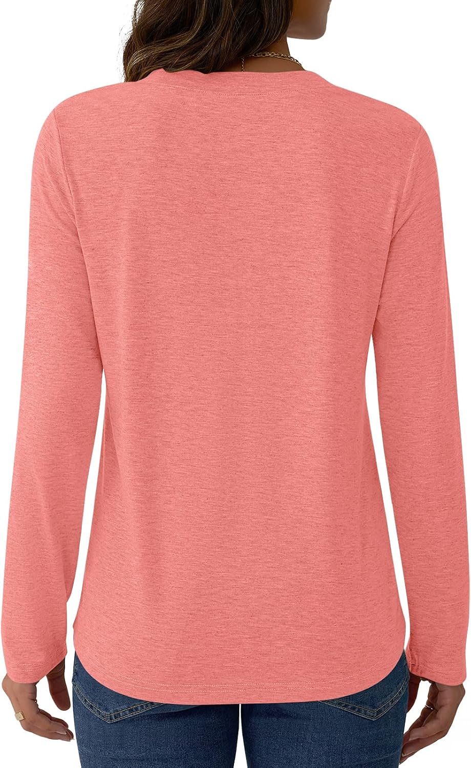 GKBK Womens Long Sleeve Tops Fall Clothing V Neck Casual Shirts Button Dressy Trendy Blouses Loose Fit Tunic
