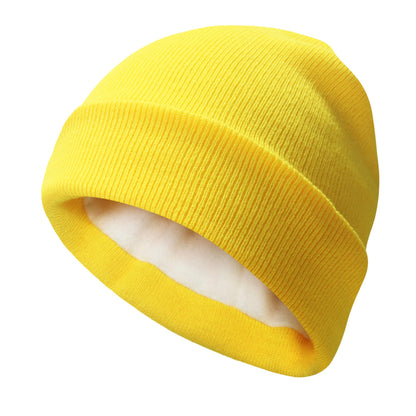 PFFY Beanie for Men Women Unisex Knit Cuffed Plain Winter Thick Lined Beanies Hats