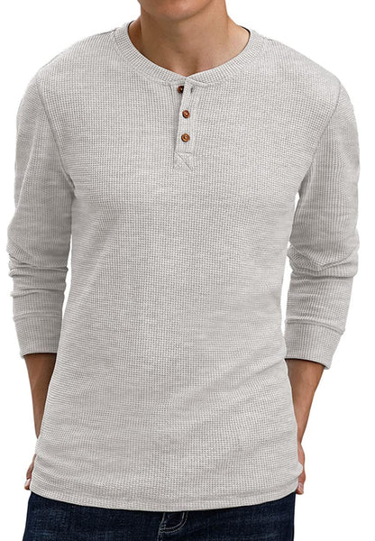 Sailwind Men's Long Sleeve Waffle Henley Casual Henley T-Shirts for Men