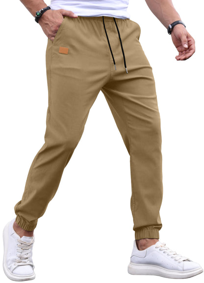 Sailwind Men's Casual Joggers Pants Drawstring Outdoor Chino Cargo Pants Twill Jogging Sweatpants Hiking