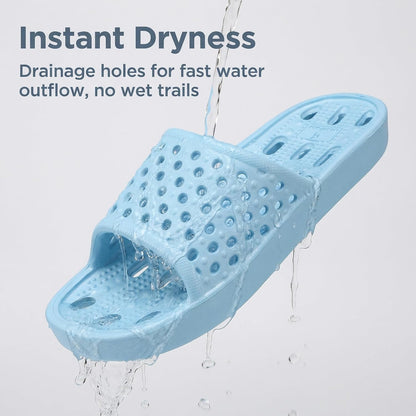 Shower Shoes for Men and Women,Non-Slip Quick-Dry Bath Slippers with Drain Holes,Lightweight Pool, Gym, Bathroom & College Dorm Sandals