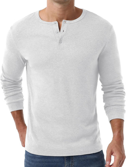 Sailwind Men's Henley Shirts Long Sleeve Button T-Shirt Casual Stylish Thermal Pullover Shirt