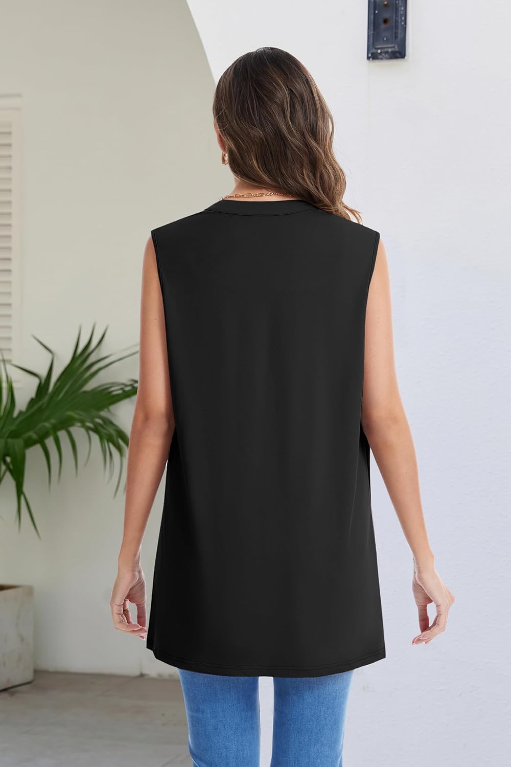 WEACZZY Womens Casual Lightweight Cardigan Open Front Sleeveless Cardigans Open Front Loose Fit Vest with Pockets 2026