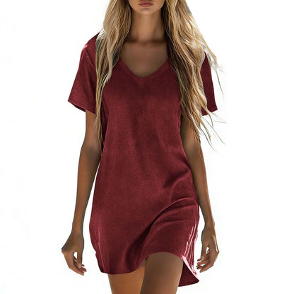 Summer Dresses for Women 2026 Linen Tshirt Dress Casual Beach Vacation Outfits Cotton Boho Short Sleeve Sundresses