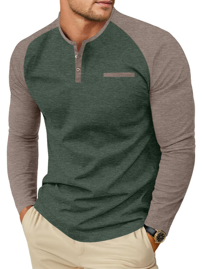 Sailwind Mens Cotton Henley Shirts Long Sleeve Casual T-Shirts Lightweight Button Pullover Shirts with Pocket