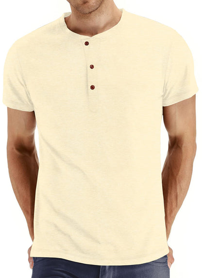 Sailwind Mens Henley Short Sleeve T-Shirt Cotton Casual Shirt