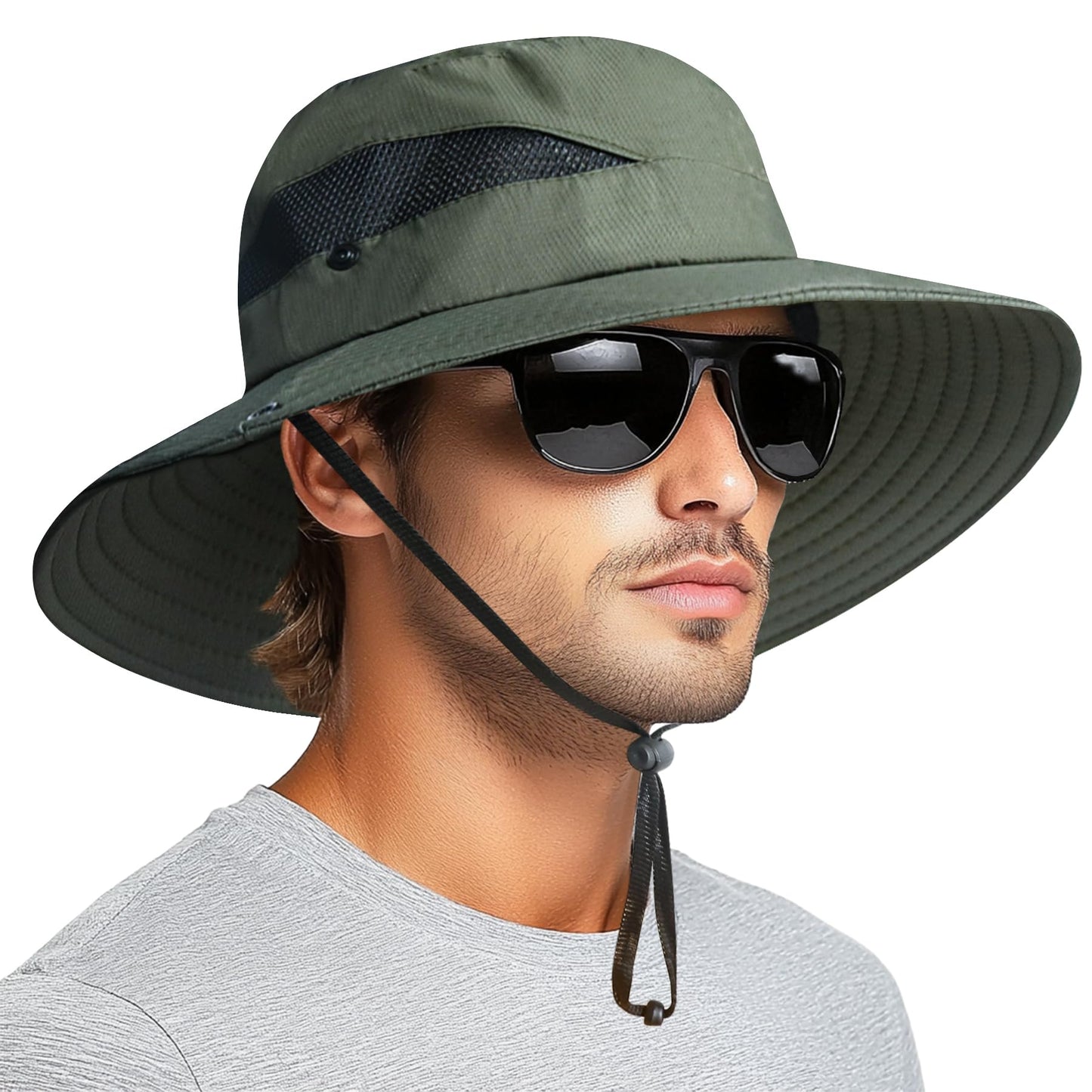 PFFY Sun Hats for Men Women Wide Brim Bucket Hat UPF 50+ Outdoor Beach Hiking Fishing Hat