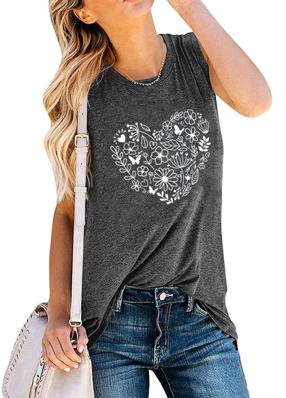 YEXIPO Womens Tank Tops Summer Sleeveless T Shirts Casual Loose Letter Printed Graphic Tees Blouses