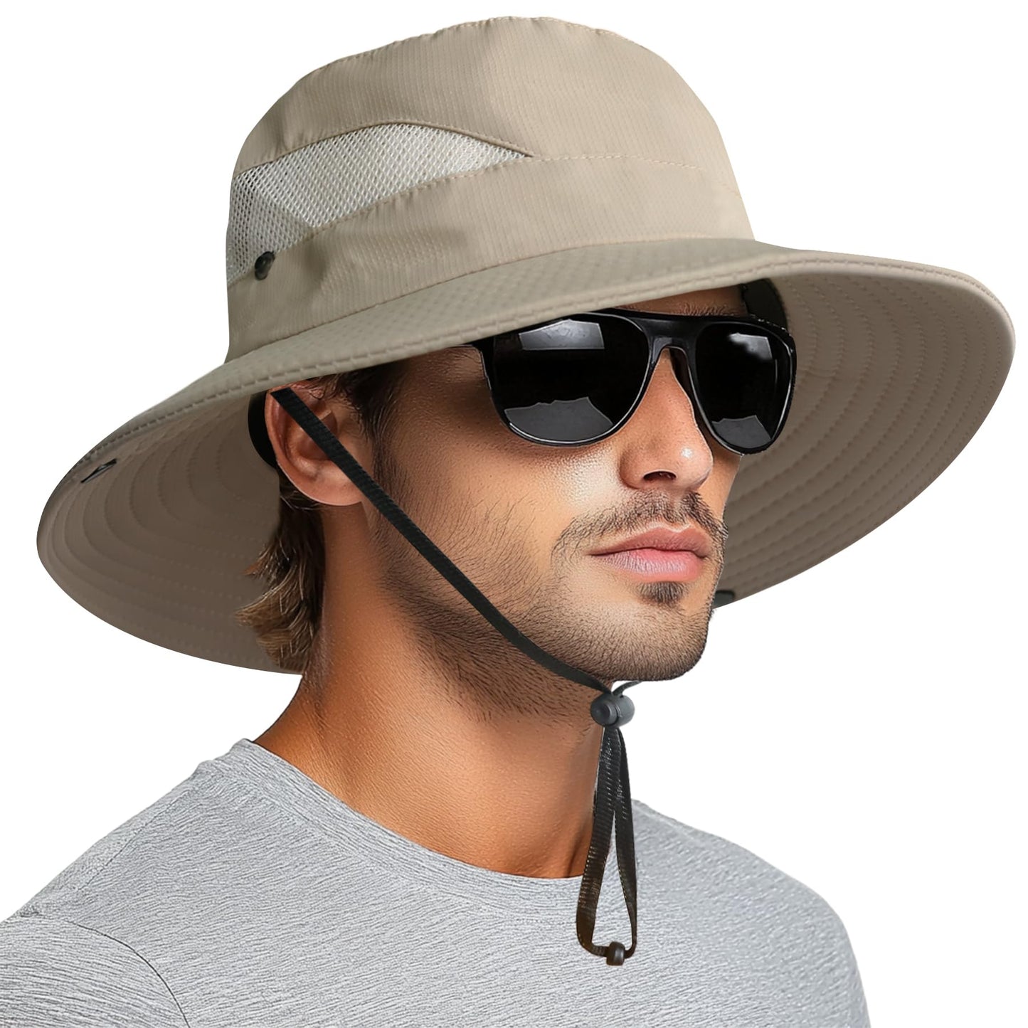 PFFY Sun Hats for Men Women Wide Brim Bucket Hat UPF 50+ Outdoor Beach Hiking Fishing Hat