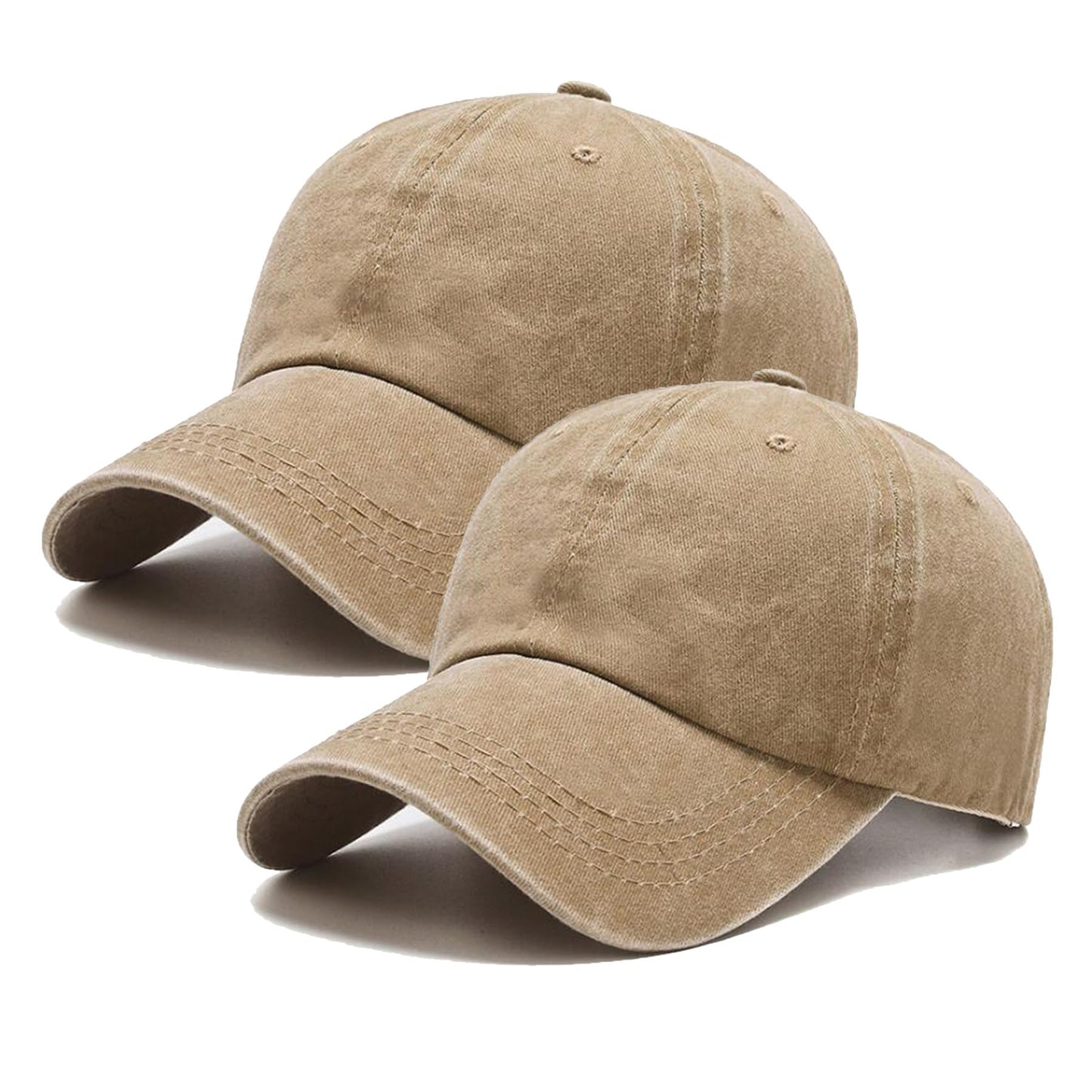 PFFY 2 Packs Vintage Washed Distressed Baseball Cap Golf Dad Hat for Men Women