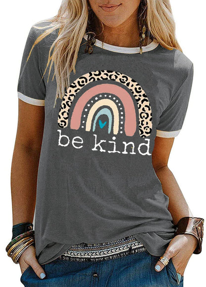 YEXIPO Graphic Tees for Women Short Sleeve Summer Tops Funny Letter Printed Loose Casual T Shirts