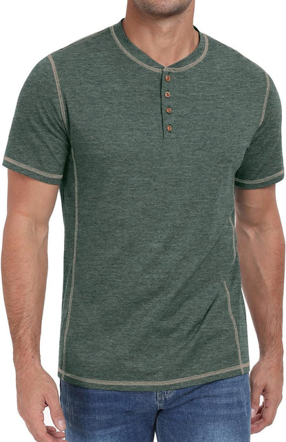 Sailwind Mens Henley Short Sleeve T-Shirt Cotton Maverick Shirt
