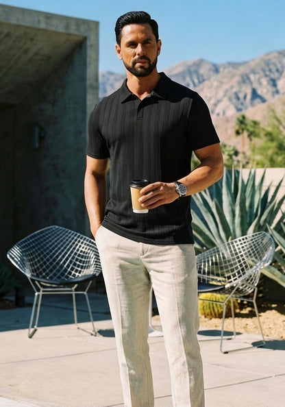 Sailwind Mens Short Sleeve Knit Polo Shirts Lightweight Casual Collared Polo Shirts for Men Stretchy Golf Polo T Shirts