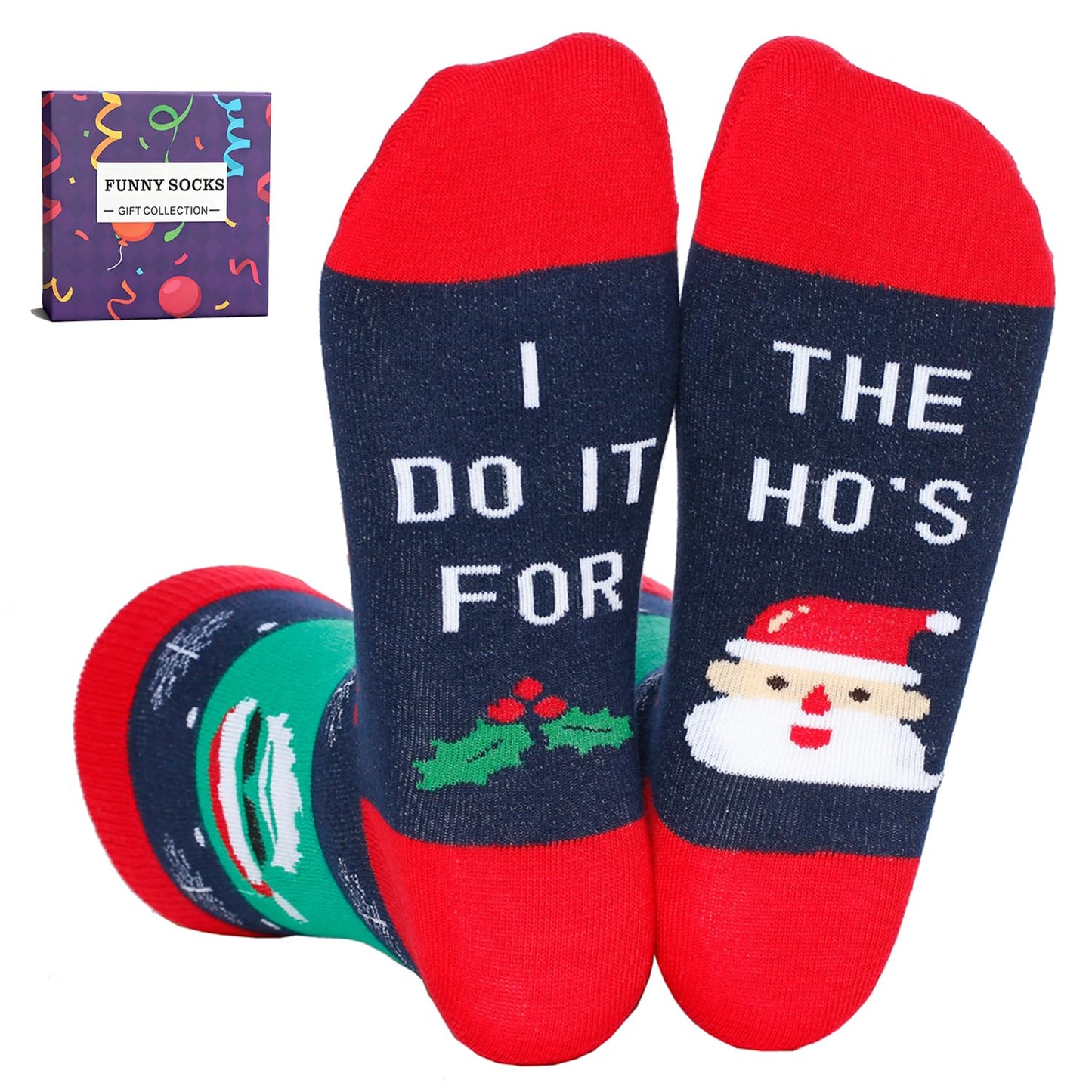 YEXIPO Funny Christmas Socks For Men Women Crew Socks Unisex Novelty Socks