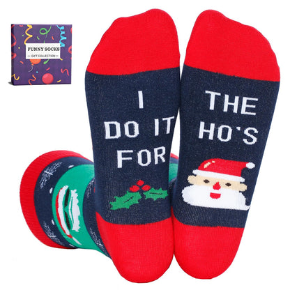 YEXIPO Funny Christmas Socks For Men Women Crew Socks Unisex Novelty Socks