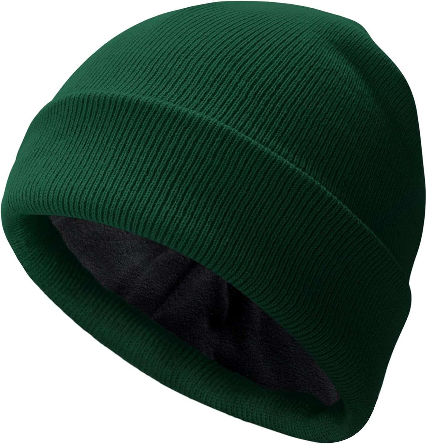 PFFY Beanie for Men Women Unisex Knit Cuffed Plain Winter Thick Lined Beanies Hats