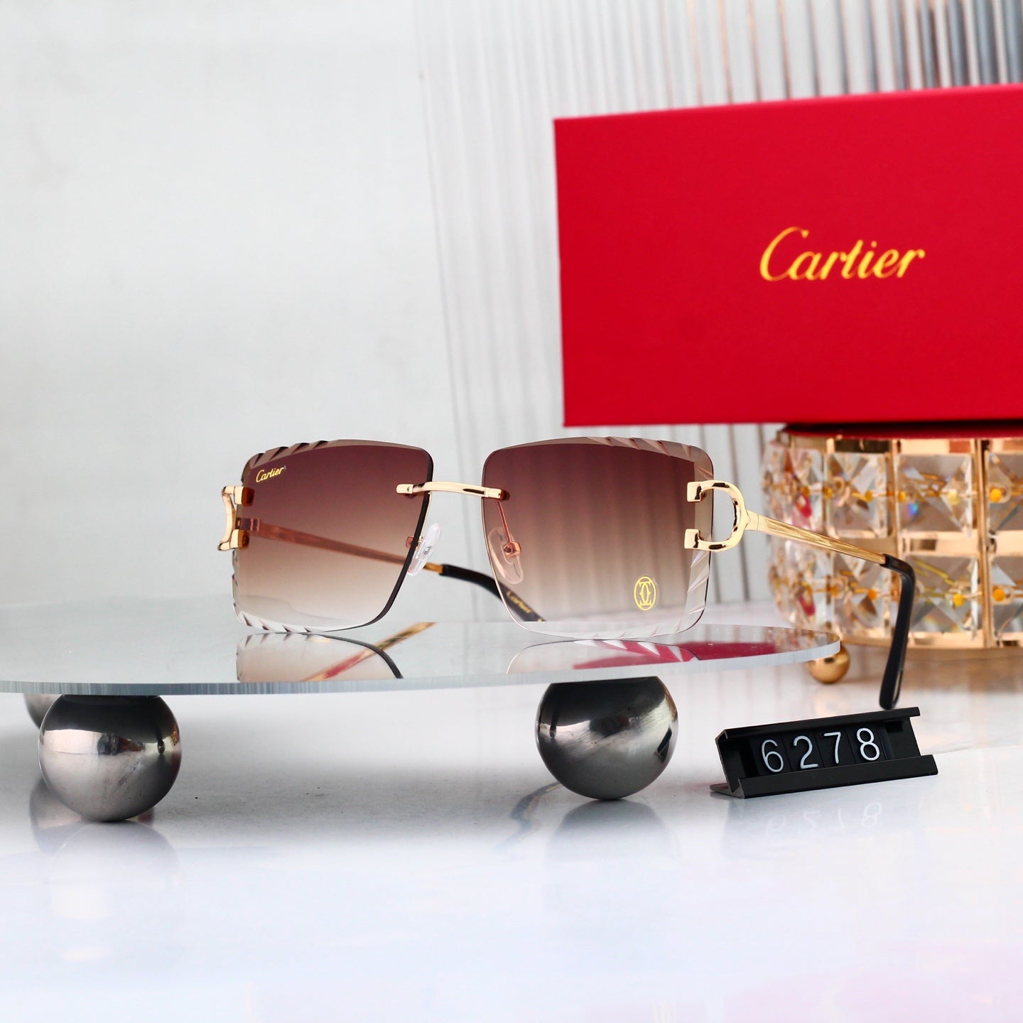 8 colors New hot HD lenses Frameless Sunglasses 6278