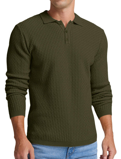 Sailwind Men's Knit Polo Sweater Long Sleeve Polo Shirts Lightweight Fashion Casual Pullover Sweater