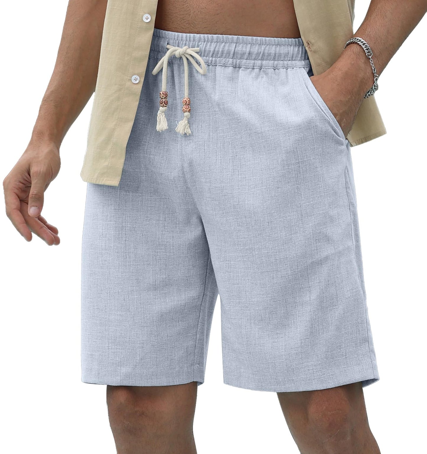 Sailwind Men’s Linen Shorts Casual Drawstring Summer Beach Shorts