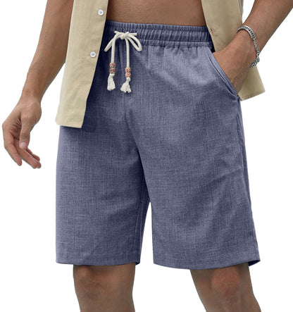 Sailwind Men’s Linen Shorts Casual Drawstring Summer Beach Shorts