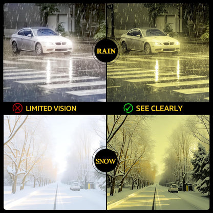 TJUTR Night Vision Driving Glasses Fit Over Eyeglasses for Men Women, Anti-Glare Polarized UV400 Protection Yellow Lens 2612R