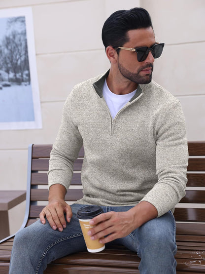 Sailwind Men's Quarter Zip Sweatshirt 1/4 Zip Up Pullover Long Sleeve Golf Shirt for Men Winter Thermal Fleece Sweater