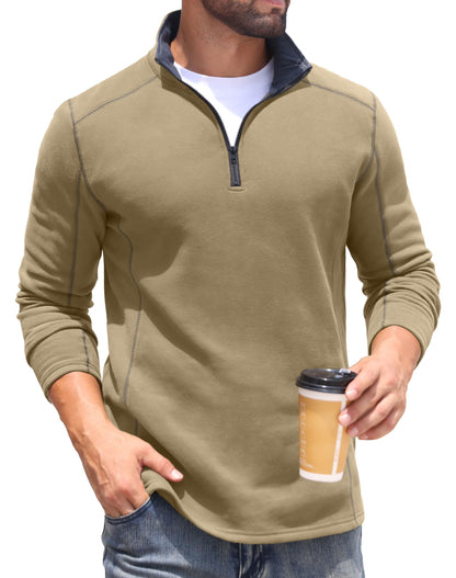 Sailwind Mens Quarter Zip Sweatshirt Fleece Long Sleeve Pullover Casual Mock Neck Polo Sweater