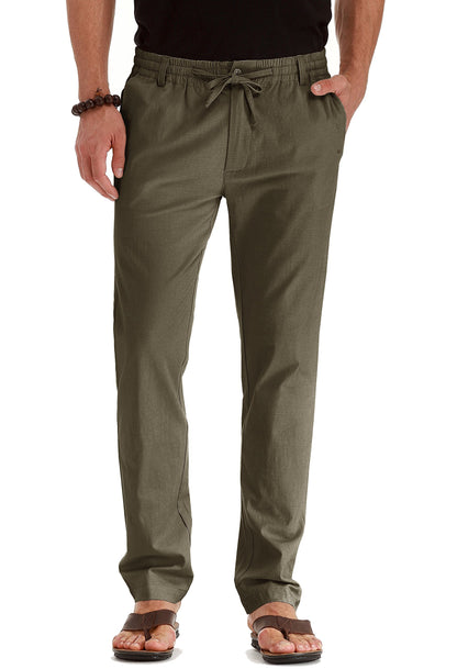 Sailwind Men's Drawstring Linen Pants Casual Summer Beach Loose Trousers