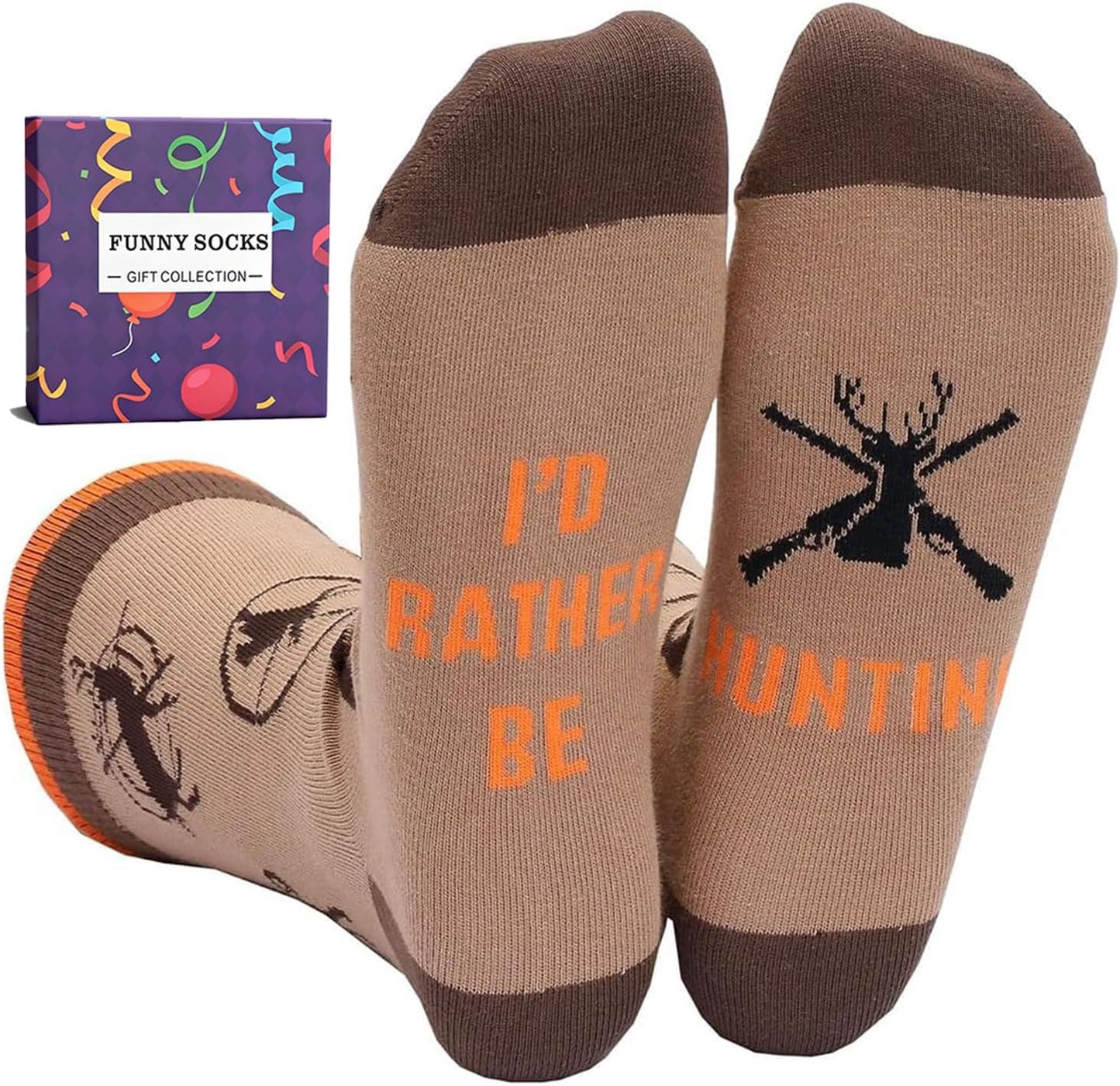 YEXIPO Funny Socks for Men Women I'D Rather Be Outdoor Activities Novelty Gifts For Hunting Golfing Camping Skiing Gaming