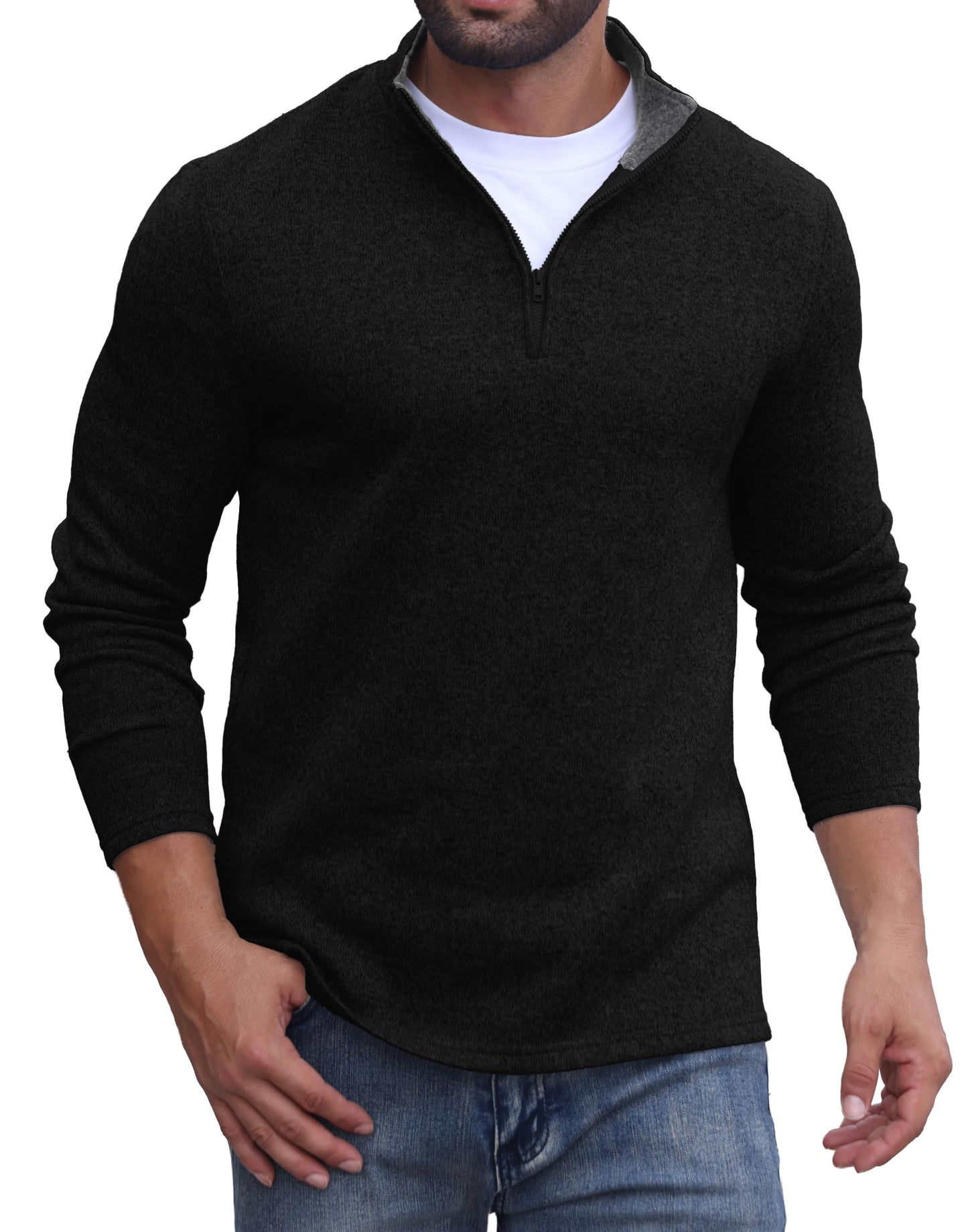 Sailwind Men's Quarter Zip Sweatshirt 1/4 Zip Up Pullover Long Sleeve Golf Shirt for Men Winter Thermal Fleece Sweater