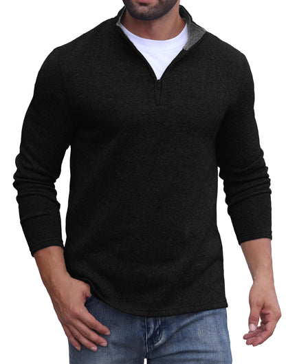 Sailwind Men's Quarter Zip Sweatshirt 1/4 Zip Up Pullover Long Sleeve Golf Shirt for Men Winter Thermal Fleece Sweater