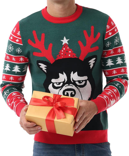 Sailwind Men's Christmas Sweater Ugly Knitted Xmas Sweaters Casual Funny Pullover Knitwear