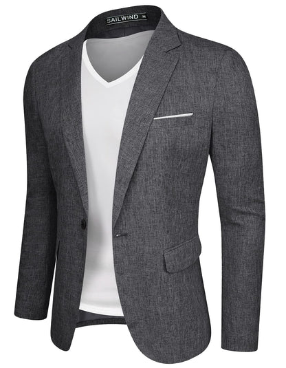 Sailwind Men's Casual Blazer Jackets Lightweight One Button Sports Coats Suit