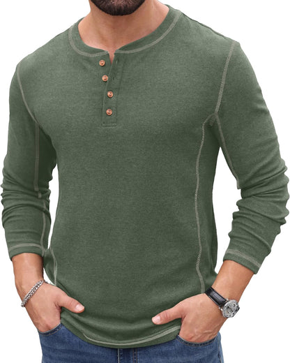 Sailwind Men's Henley Shirts Long Sleeve Button T-Shirt Casual Stylish Pullover Shirt
