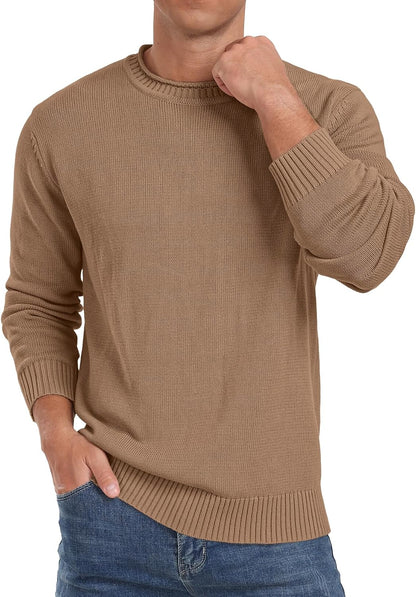 Sailwind Men's Cotton Crewneck Pullover Sweater Lightweight Casual Knitted Sweaters