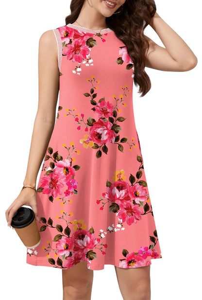 WEACZZY 2026 Summer Dresses for Women Casual Loose Fit Beach Vacation Sundress Sleeveless Crewneck Tank Dress with Pockets
